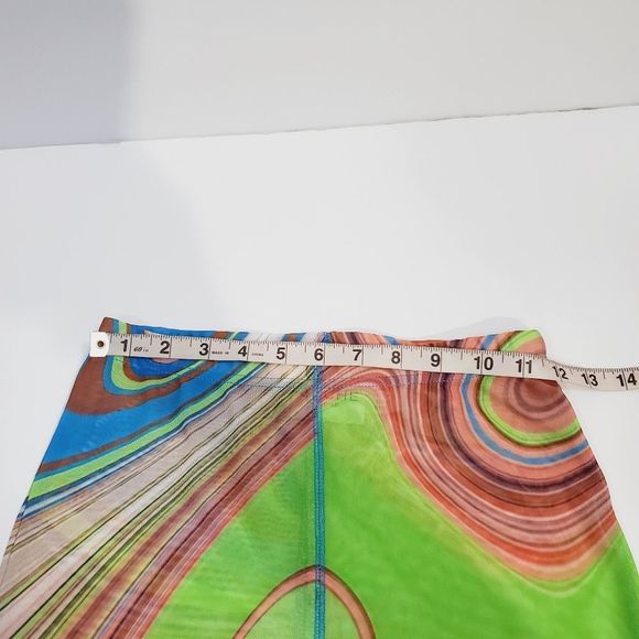 Geche Escavar mesh swirl colorfull footed leggings size  4 - Picture 7 of 12